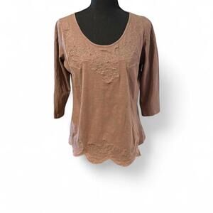 Chadwick's of Boston mauve embroidered top with flowy fit Size Medium